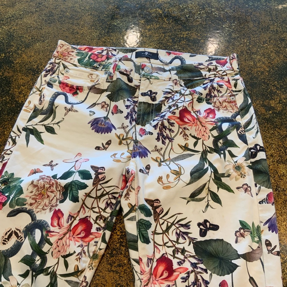 7 For All Mankind Floral Skinny Jeans - Multicolor
